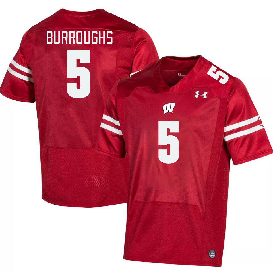 Men #5 Quincy Burroughs Winsconsin Badgers College Football Jerseys Stitched Sale-Red